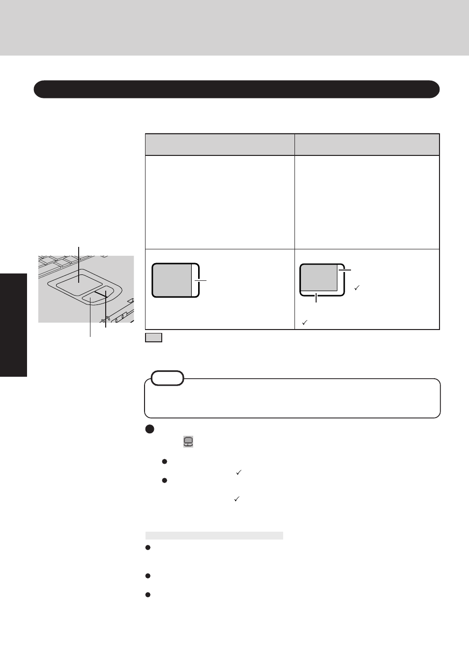 Starting up/shutting down, Using the touch pad, Handling the touch pad | Changing the mode of the touch pad | Panasonic CF-47 User Manual | Page 14 / 36