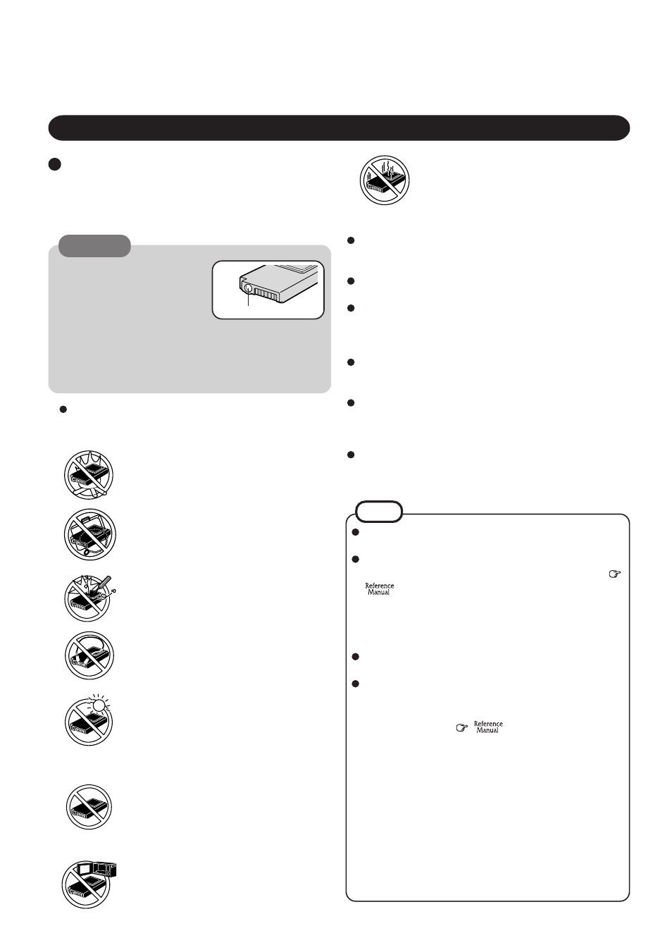 Precautions | Panasonic CF-47 User Manual | Page 6 / 36