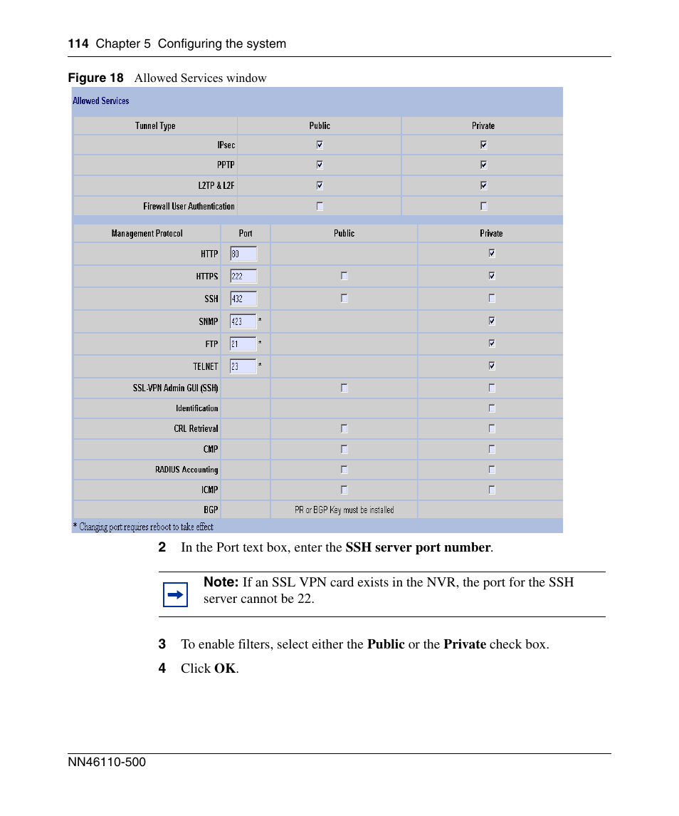 Allowed services window, Figure 18 | Panasonic 7 User Manual | Page 114 / 178