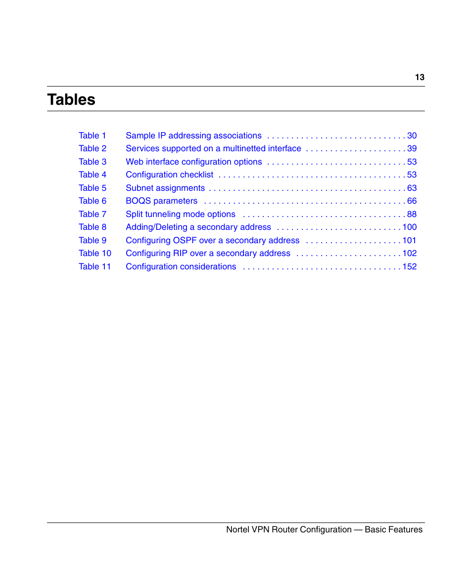 Tables | Panasonic 7 User Manual | Page 13 / 178