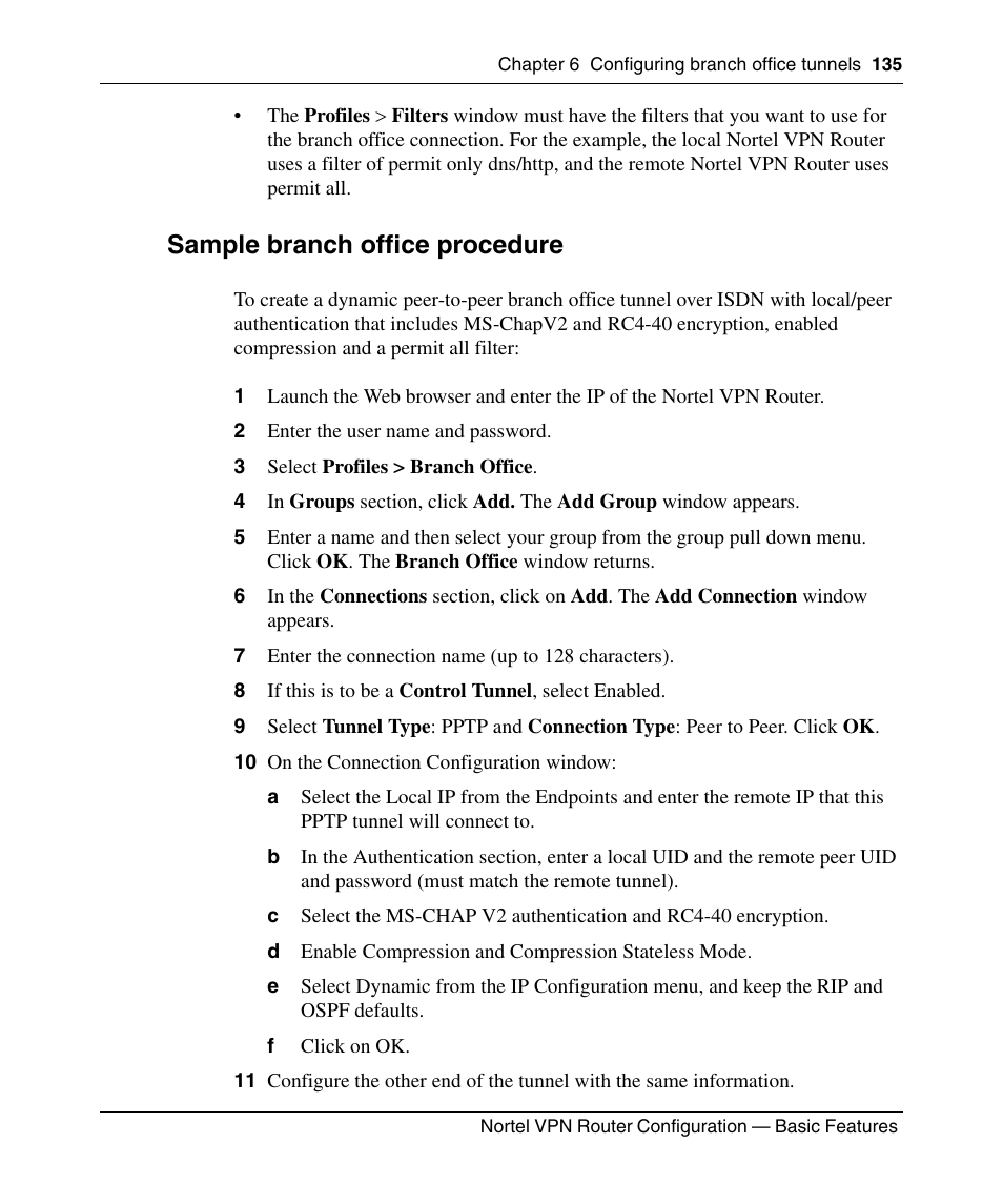 Sample branch office procedure, Sample branch office configuration | Panasonic 7 User Manual | Page 135 / 178