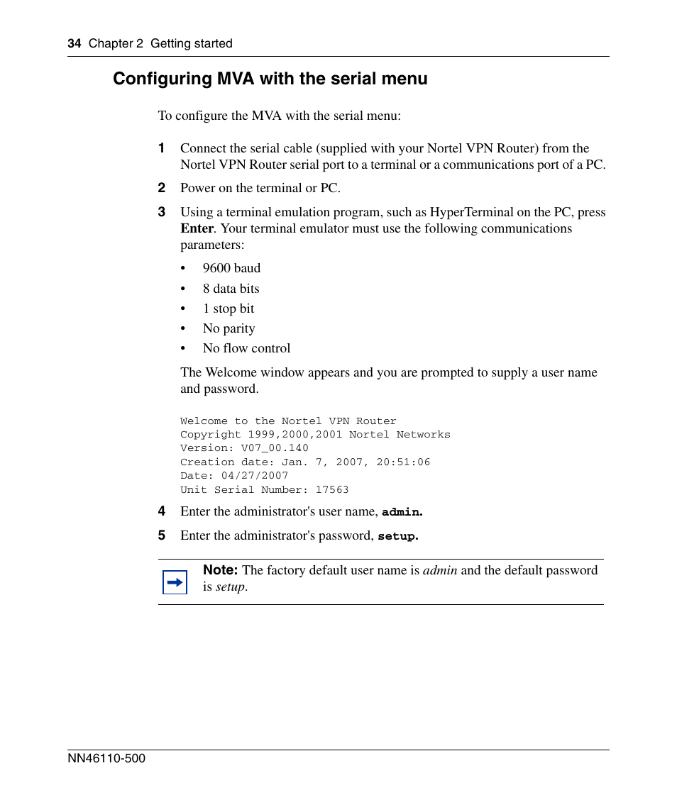 Configuring mva with the serial menu | Panasonic 7 User Manual | Page 34 / 178