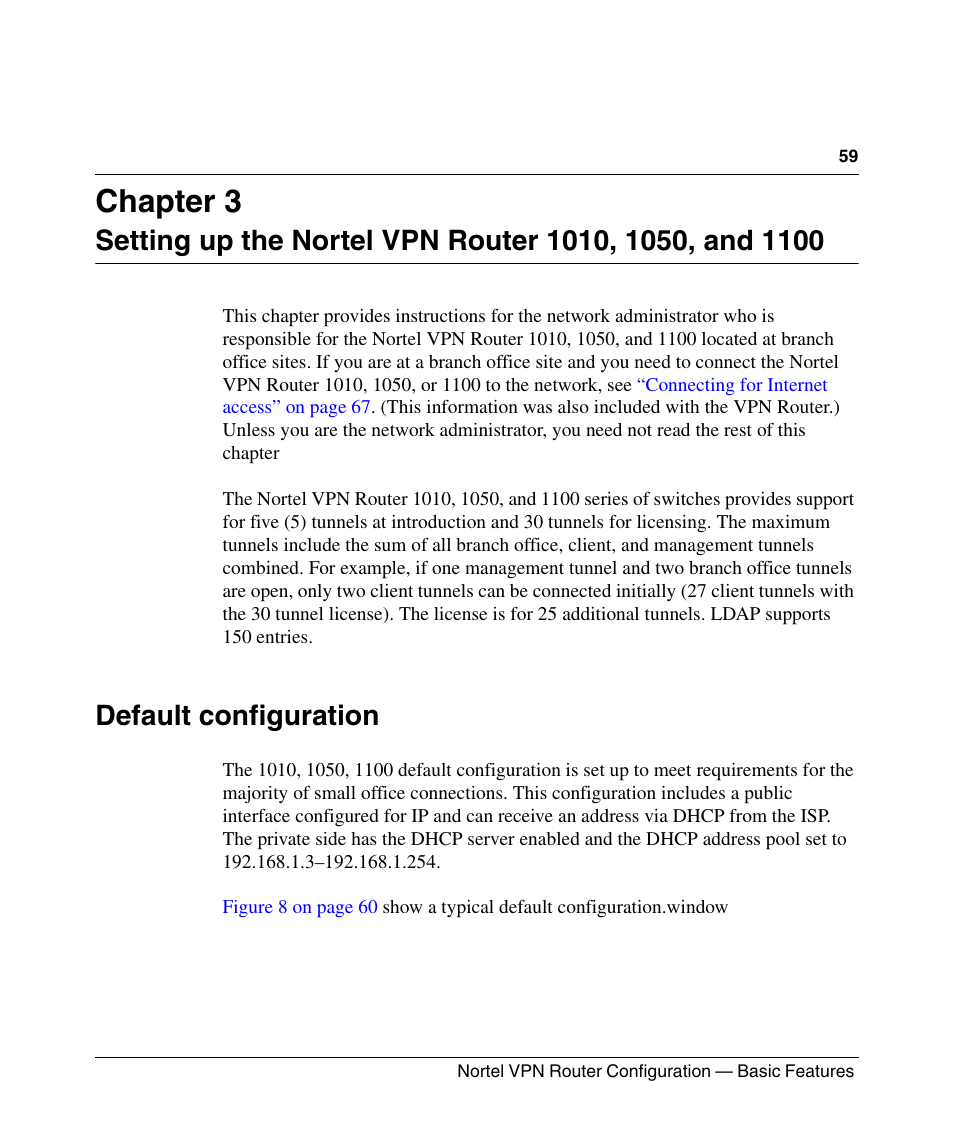 Chapter 3, Default configuration | Panasonic 7 User Manual | Page 59 / 178