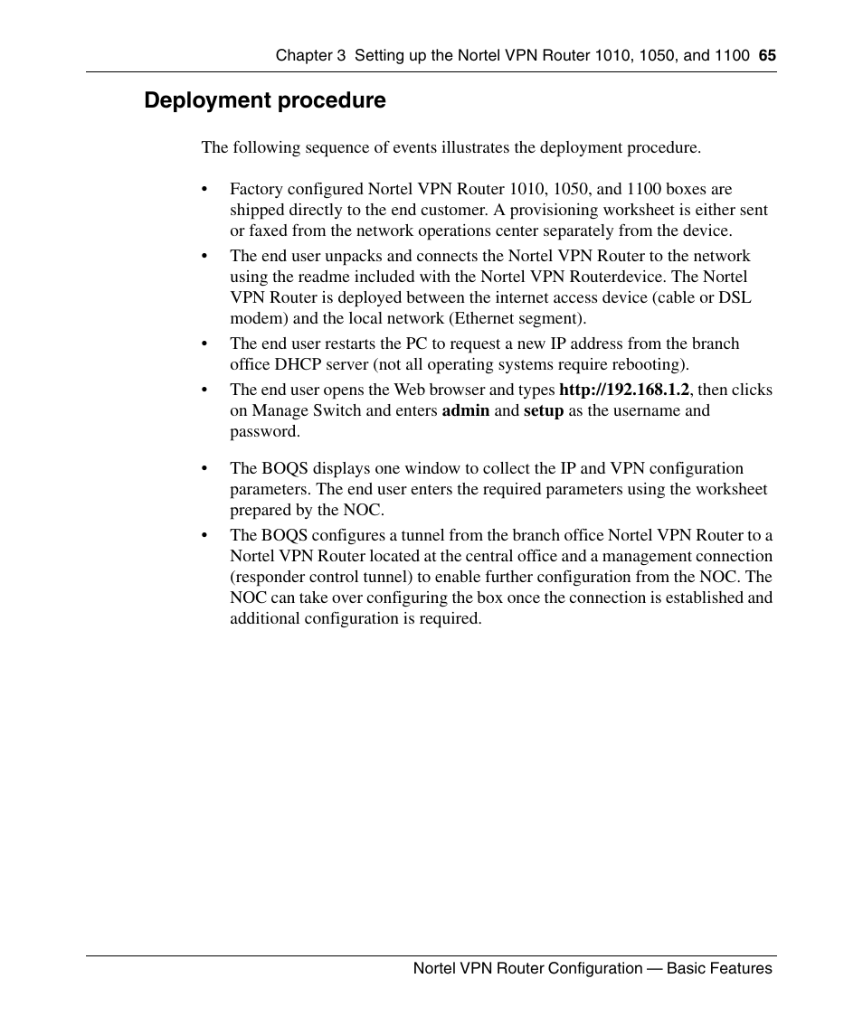 Deployment procedure | Panasonic 7 User Manual | Page 65 / 178