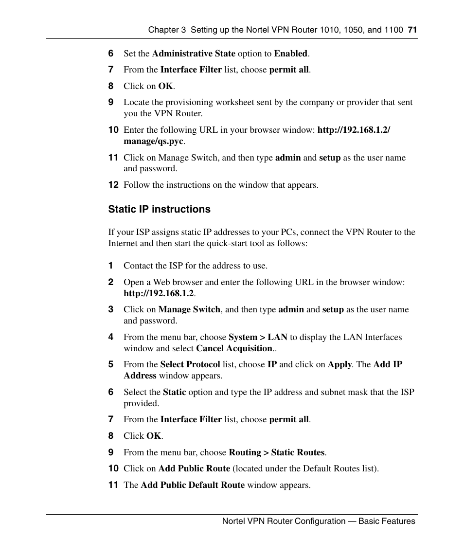 Static ip instructions | Panasonic 7 User Manual | Page 71 / 178