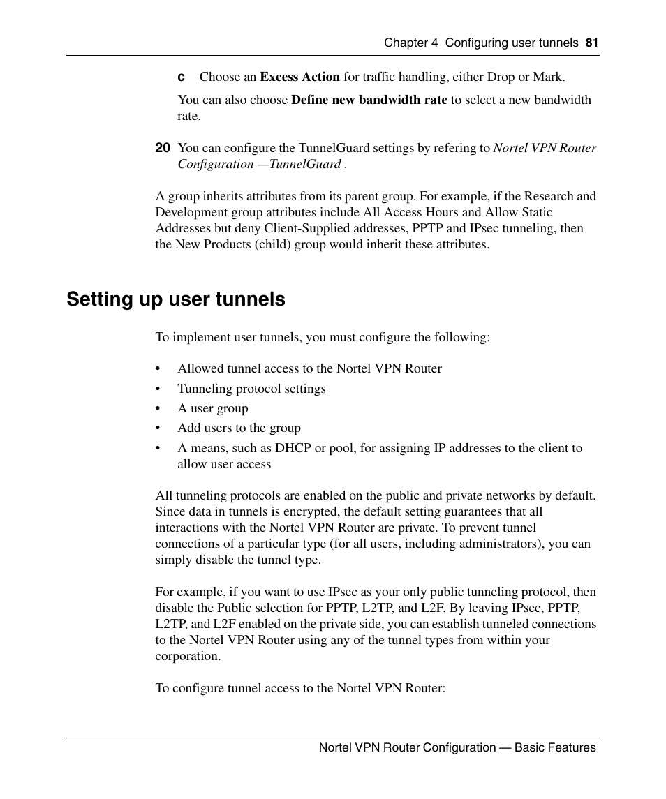 Setting up user tunnels | Panasonic 7 User Manual | Page 81 / 178