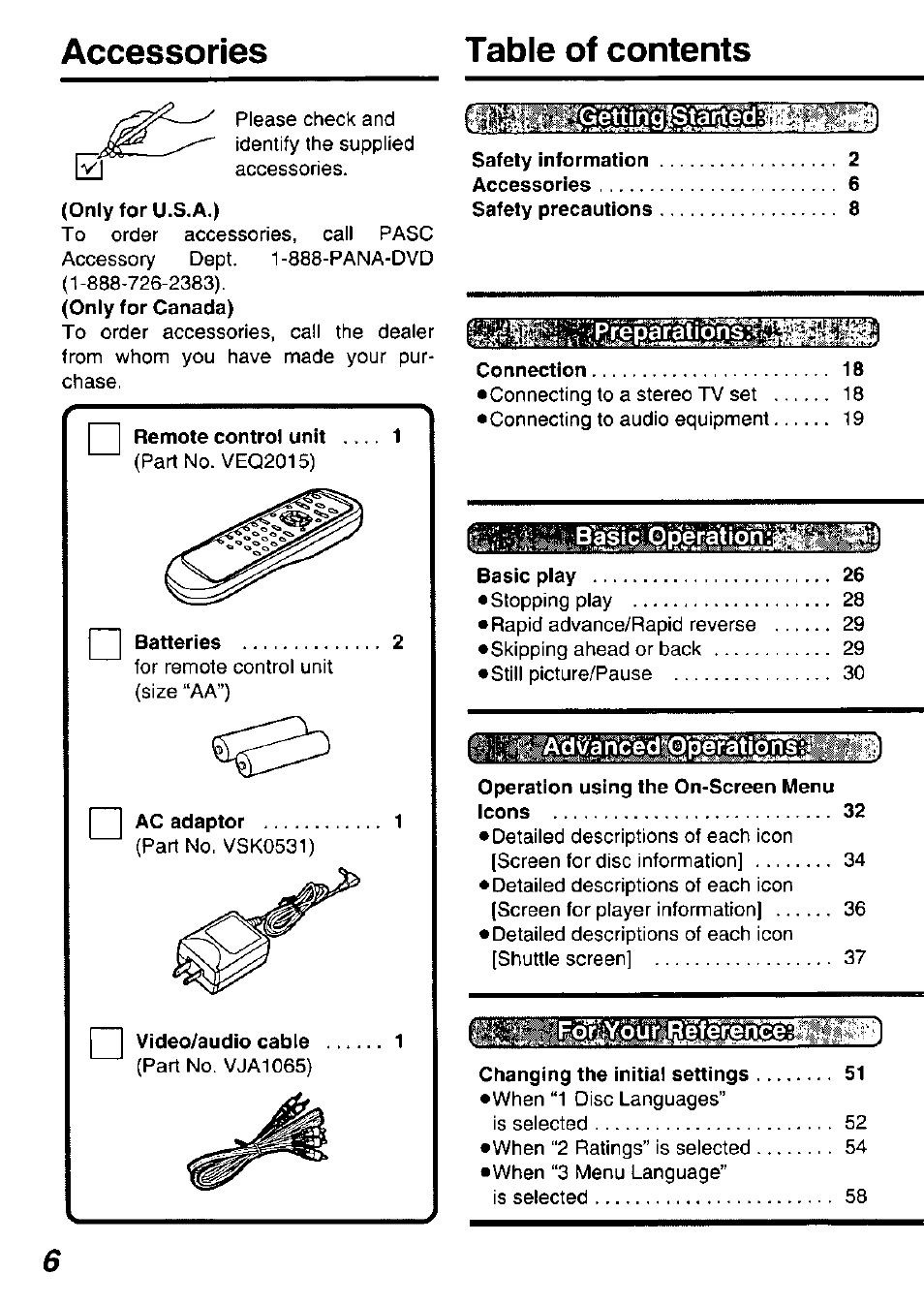 Panasonic DVD-P10D User Manual | Page 6 / 72