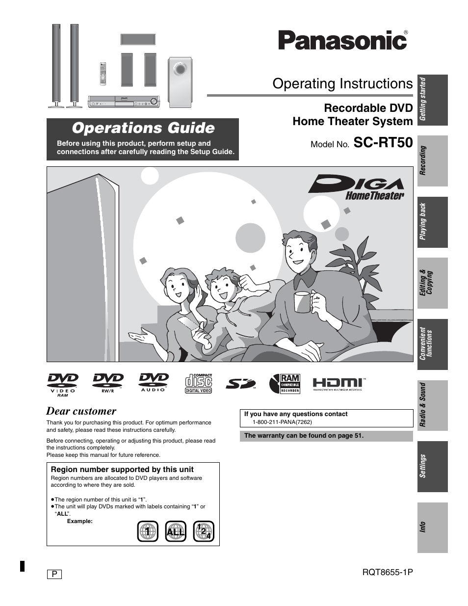 Panasonic SC-RT50 User Manual | 52 pages