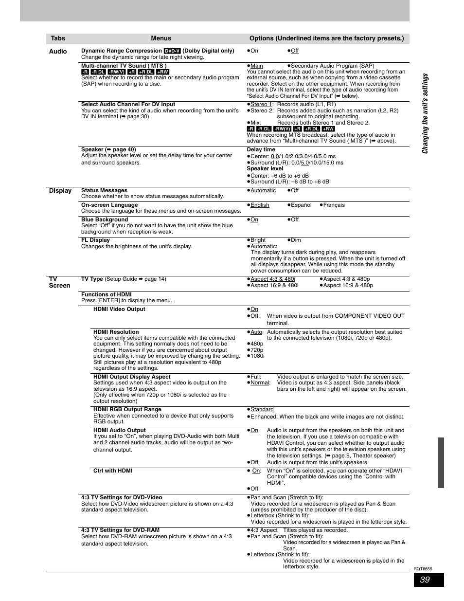 Panasonic SC-RT50 User Manual | Page 39 / 52