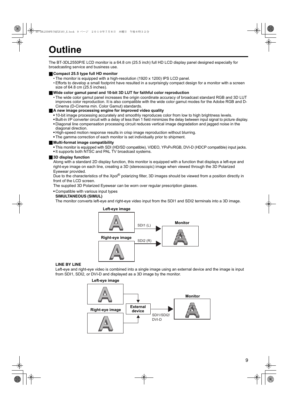 Outline | Panasonic BT-3DL2550E User Manual | Page 9 / 64