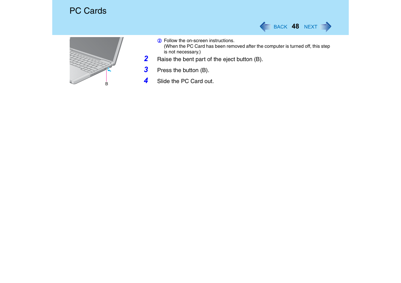 Pc cards | Panasonic CF-T2 Series User Manual | Page 48 / 108