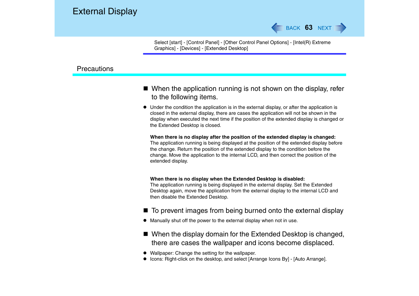 External display | Panasonic CF-T2 Series User Manual | Page 63 / 108