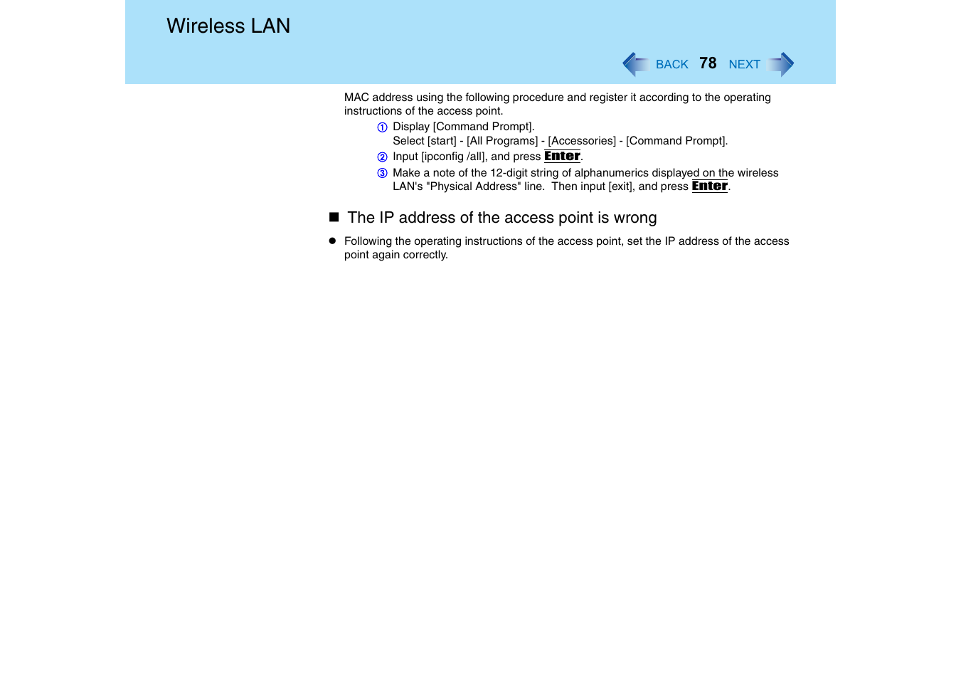 Wireless lan | Panasonic CF-T2 Series User Manual | Page 78 / 108