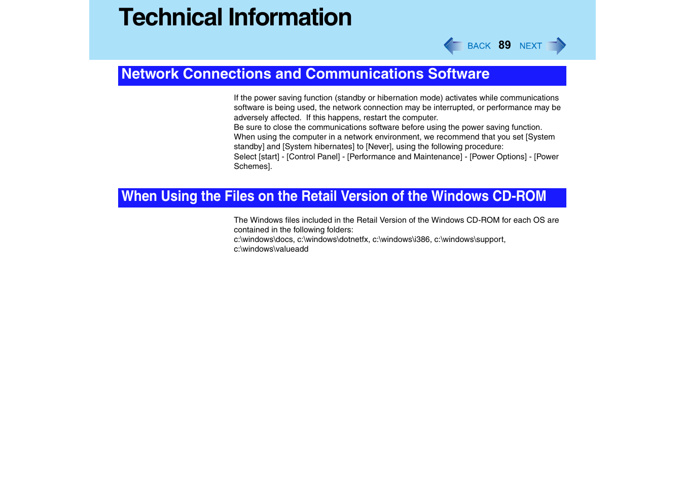 Technical information | Panasonic CF-T2 Series User Manual | Page 89 / 108