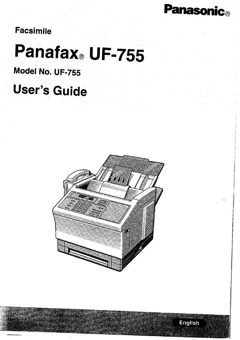 Panasonic Panafax UF-755 User Manual | 148 pages