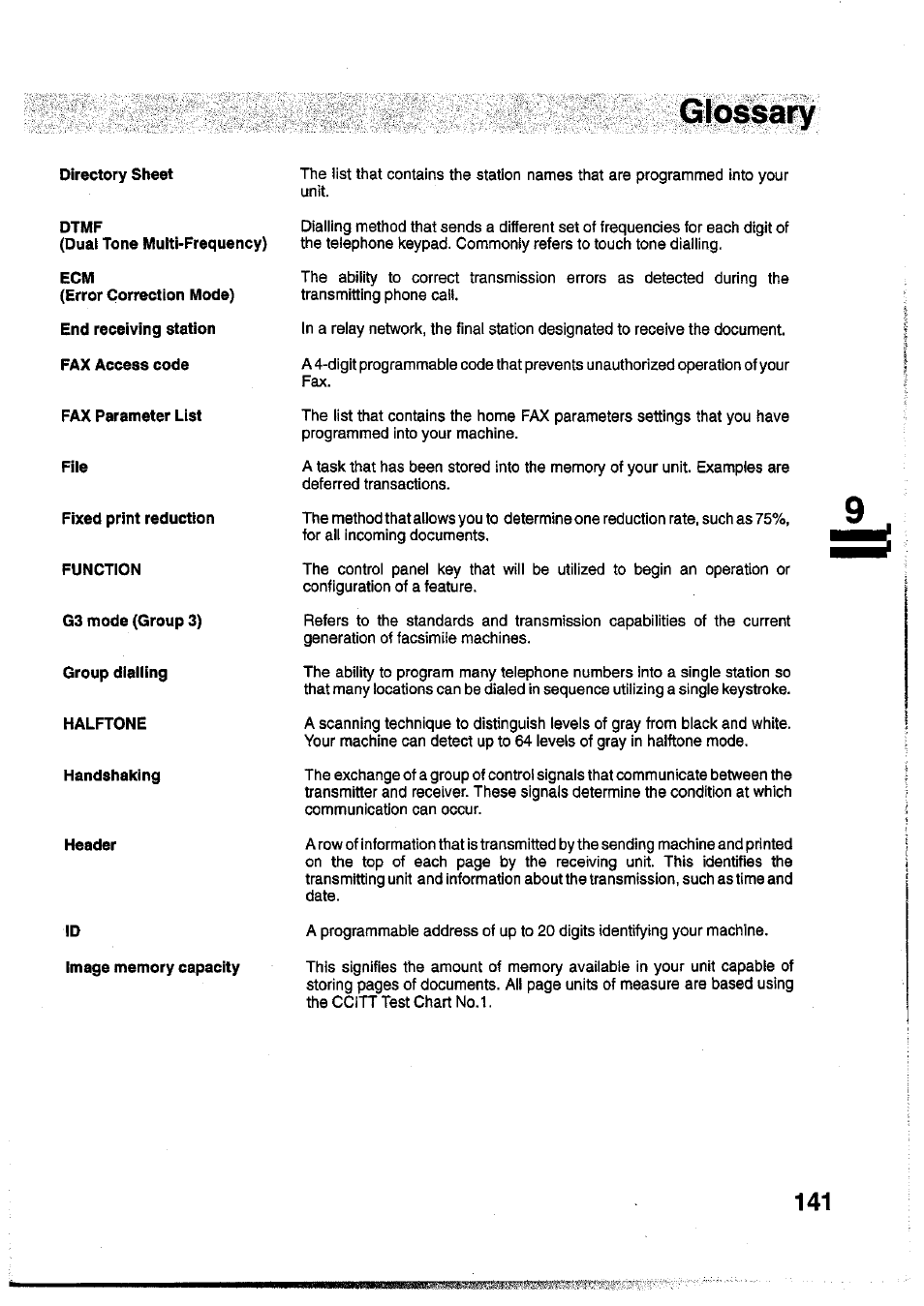 Panasonic Panafax UF-755 User Manual | Page 143 / 148