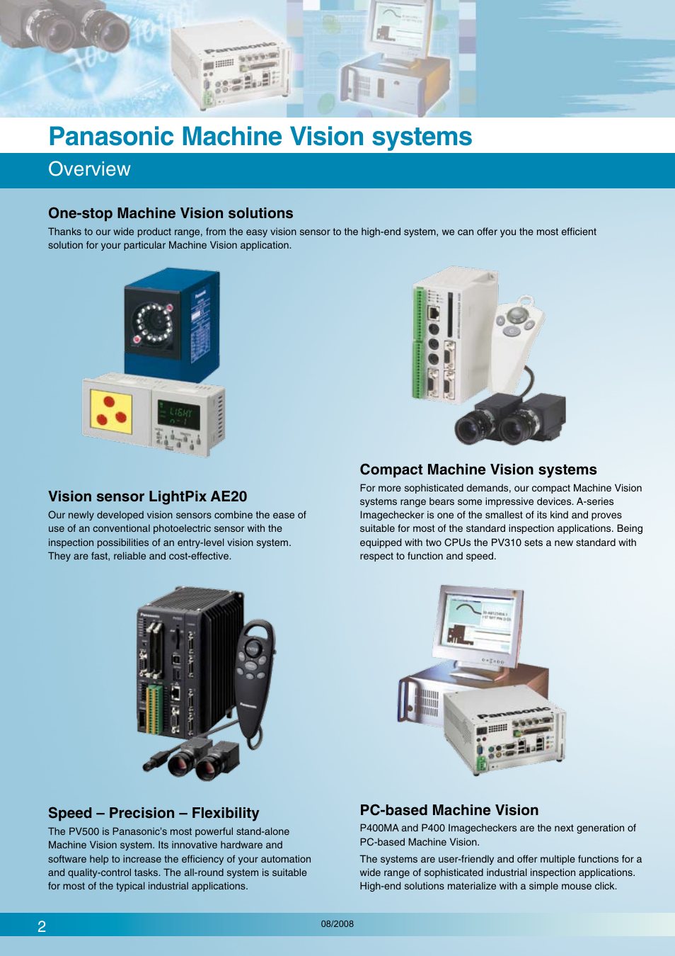 Panasonic machine vision systems, Overview | Panasonic Imagechecker P400 User Manual | Page 2 / 20