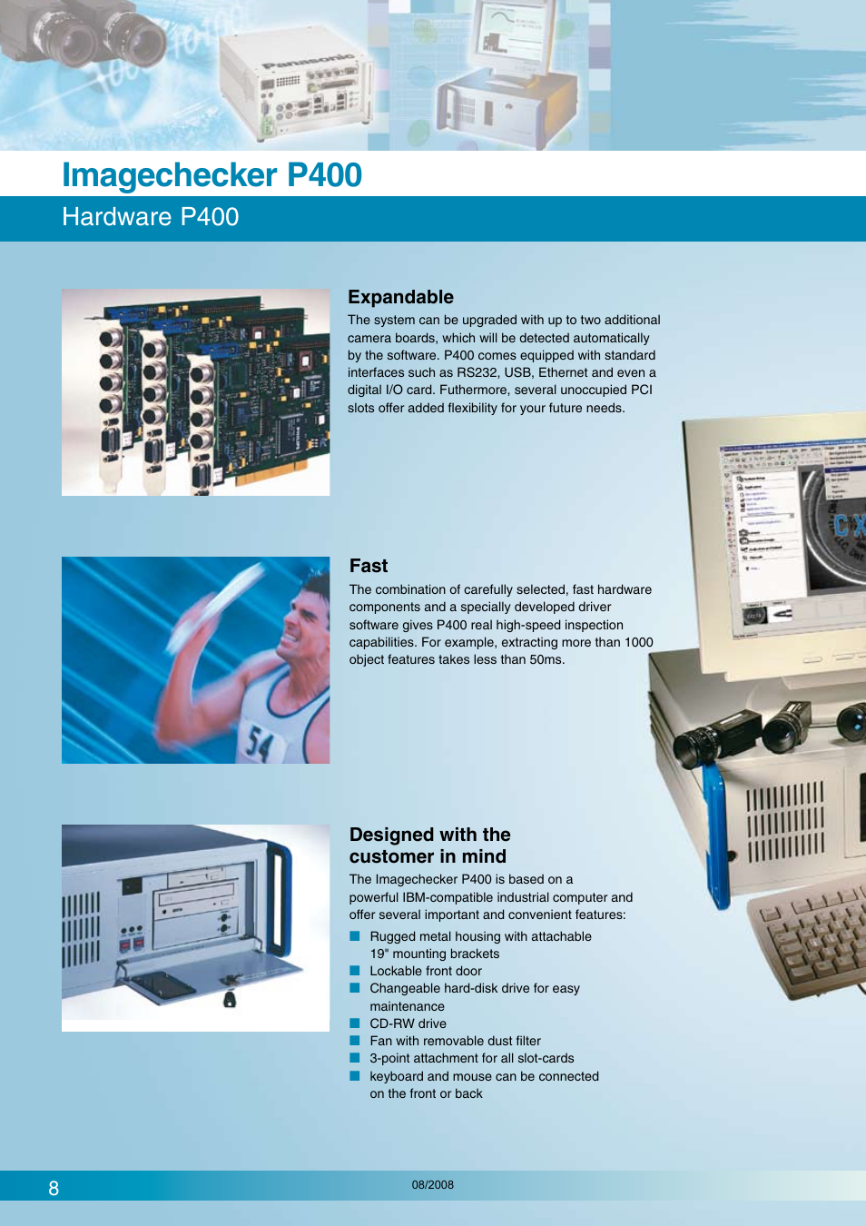 Imagechecker p400, Hardware p400 | Panasonic Imagechecker P400 User Manual | Page 8 / 20