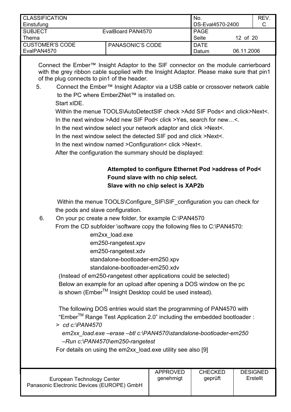 Panasonic PAN4570 User Manual | Page 12 / 20