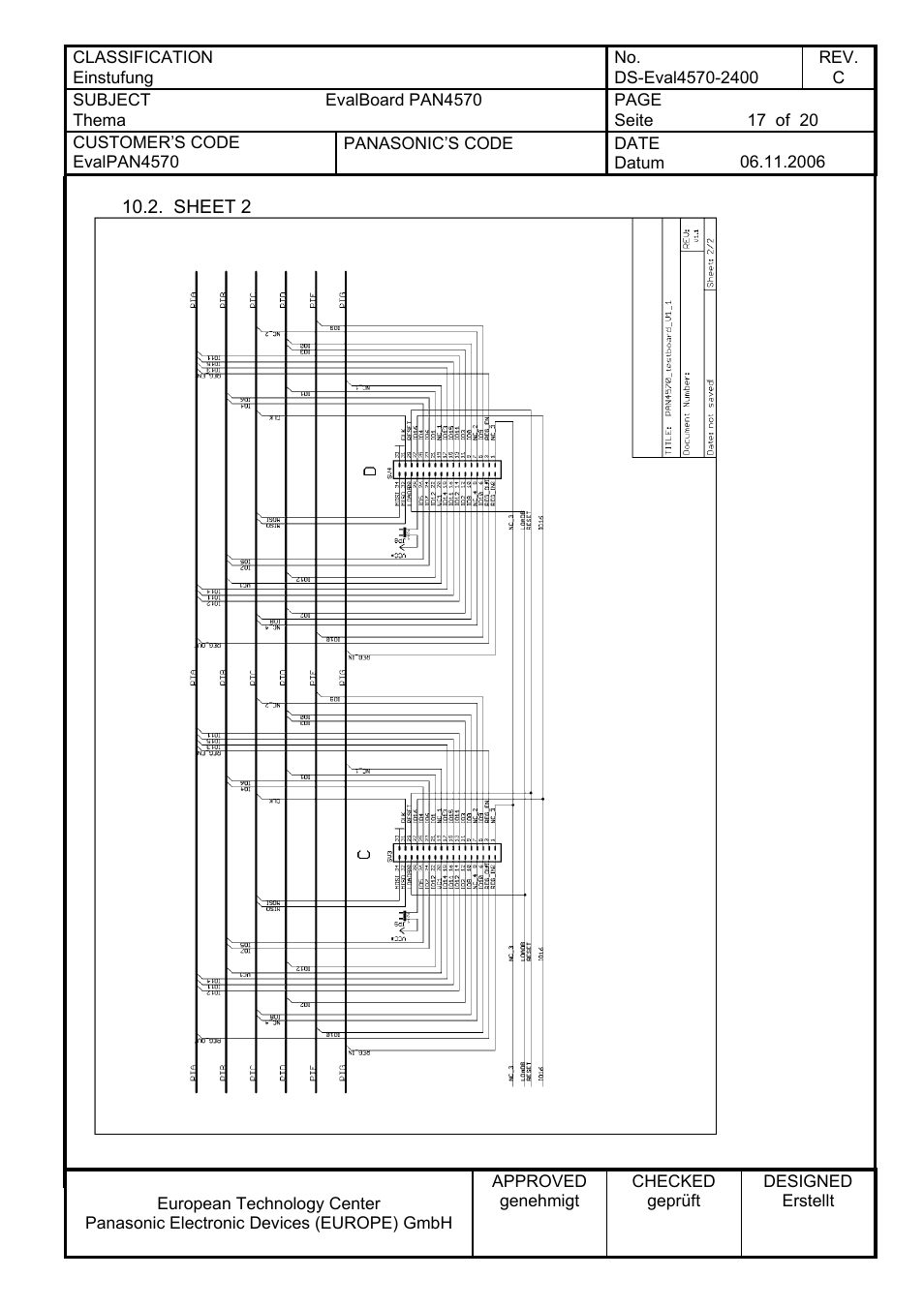 Sheet 2 | Panasonic PAN4570 User Manual | Page 17 / 20