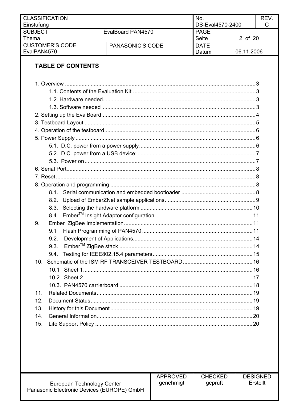Panasonic PAN4570 User Manual | Page 2 / 20