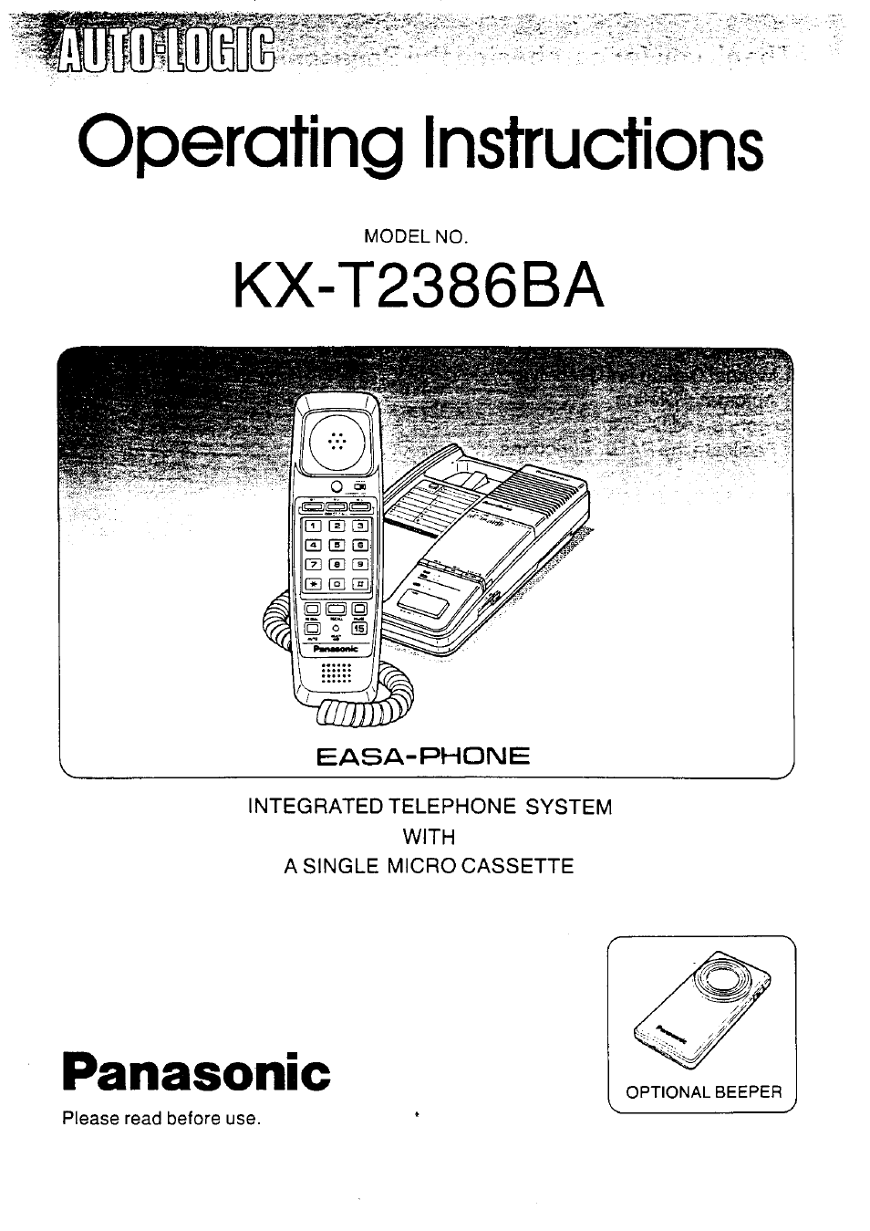 Panasonic KX-T2386BA User Manual | 19 pages