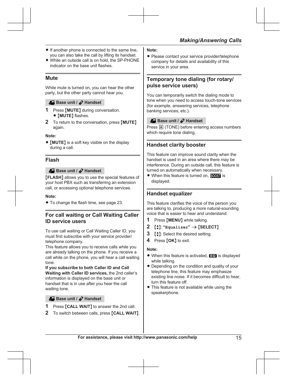 Panasonic KX-TG6671 User Manual | Page 15 / 56