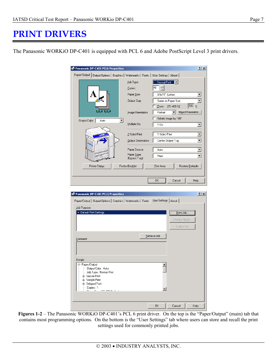 Print drivers | Panasonic DP-C401 User Manual | Page 7 / 22