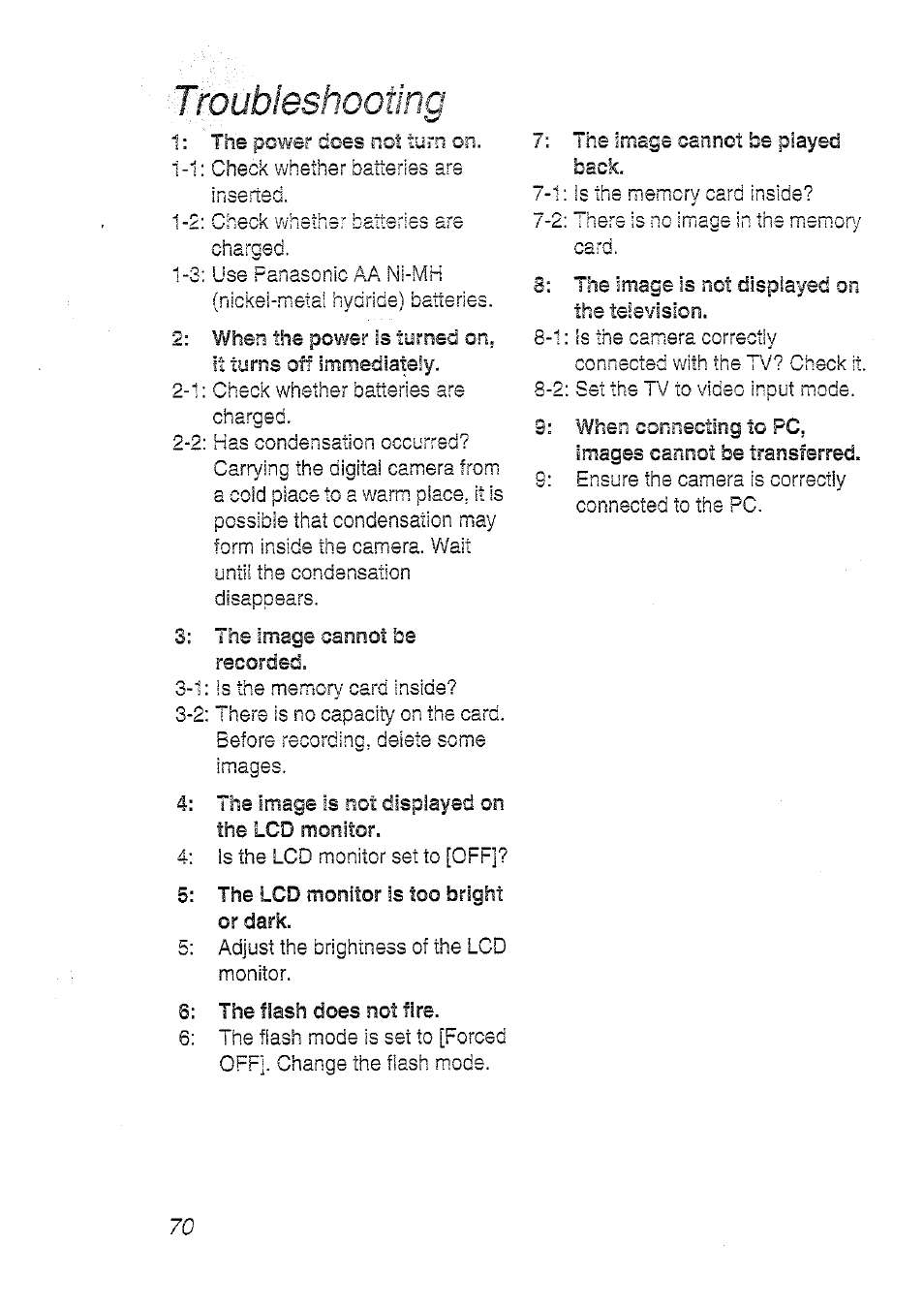 Panasonic DMC-LC20T  EN User Manual | Page 70 / 72