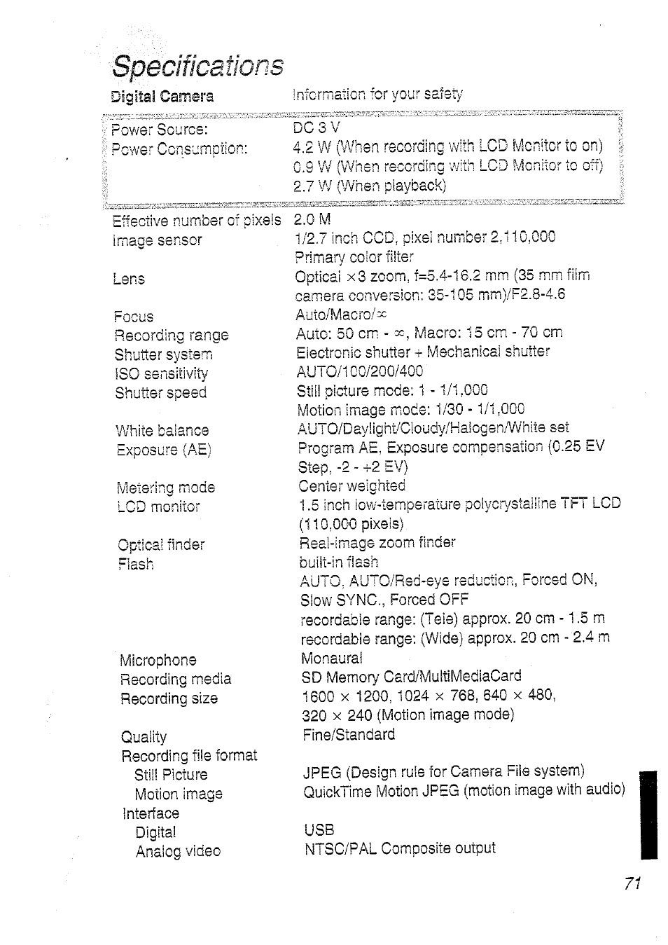 Ions | Panasonic DMC-LC20T  EN User Manual | Page 71 / 72