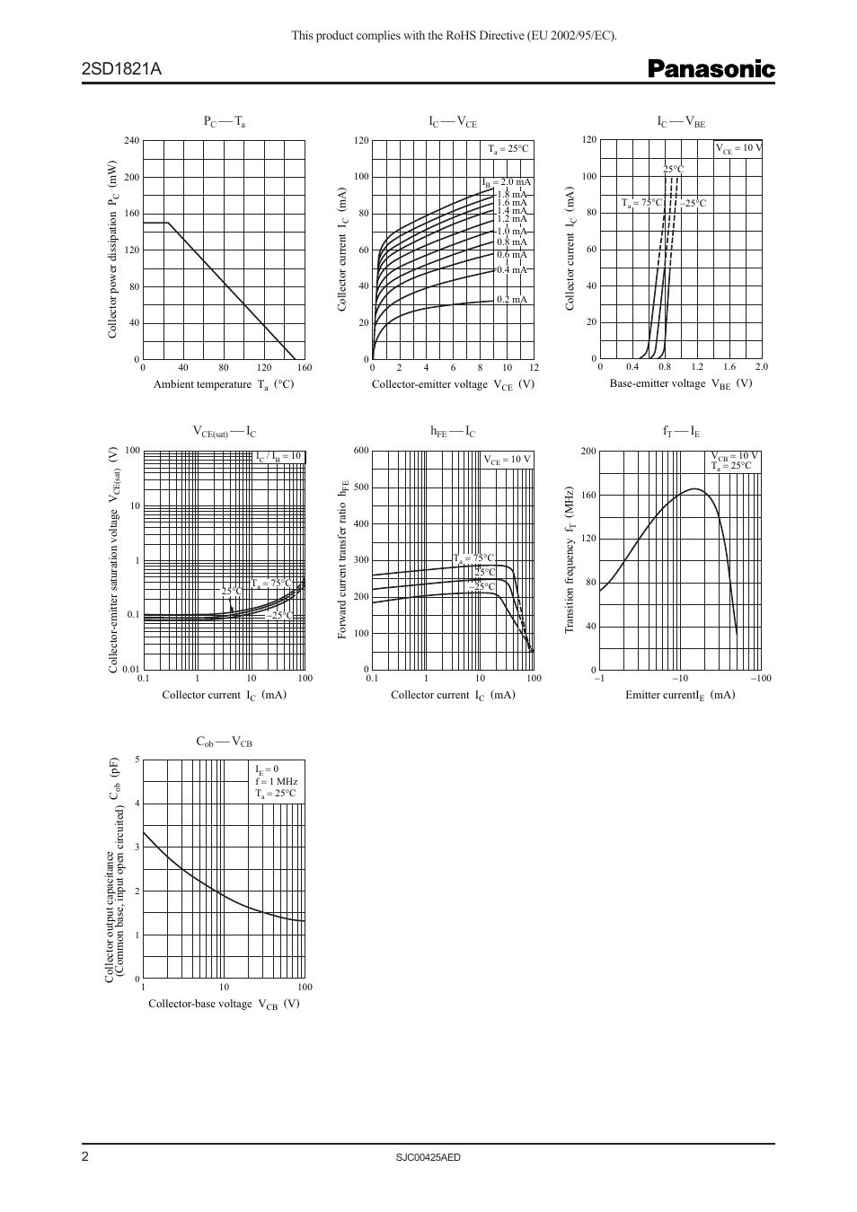 Panasonic 2SD1821A User Manual | Page 2 / 4