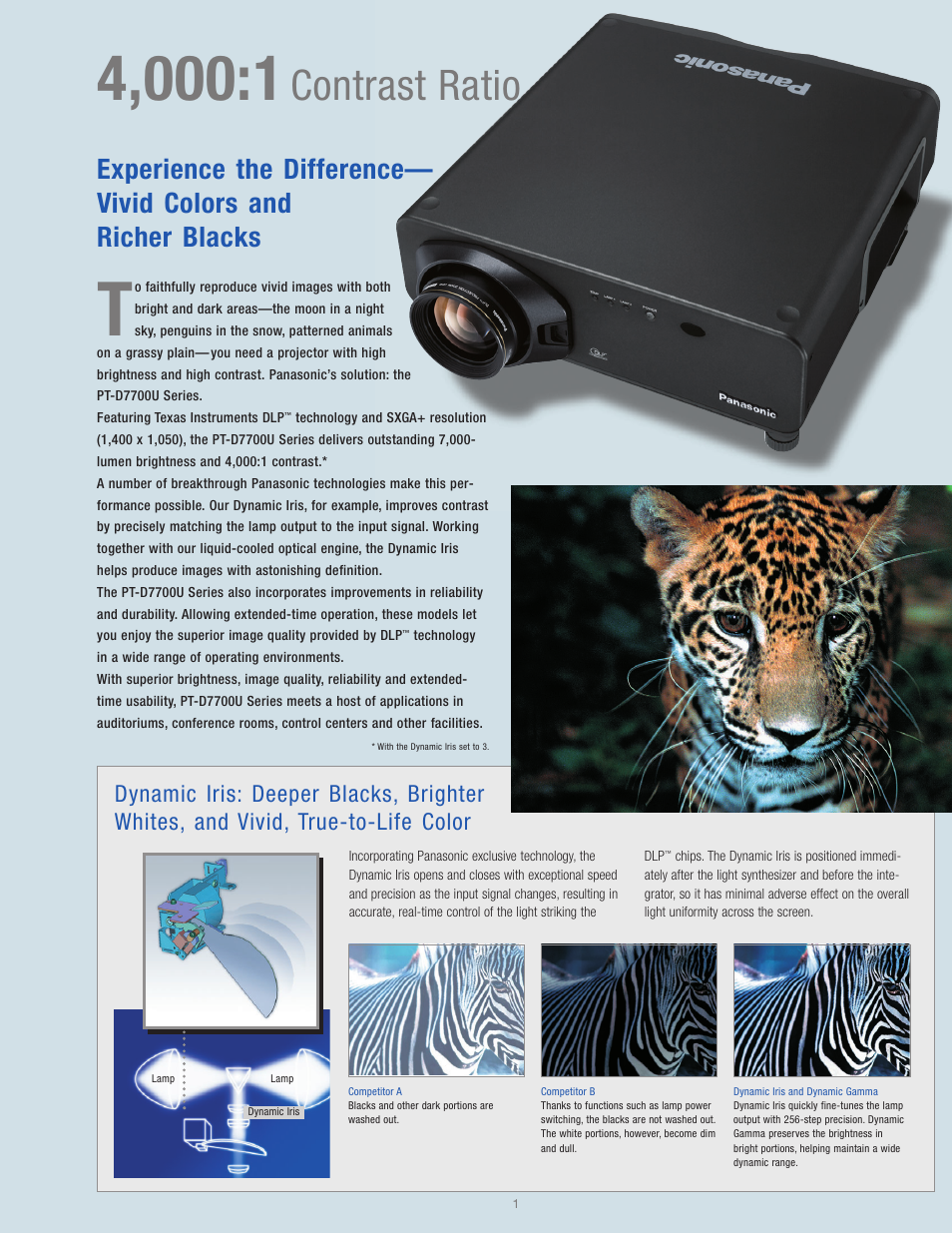 Contrast ratio | Panasonic PT-D7700U User Manual | Page 2 / 6