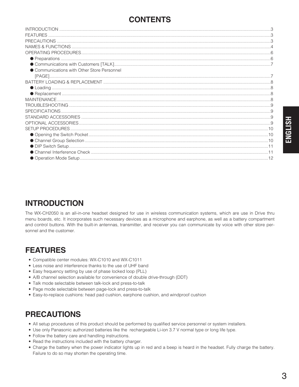 Panasonic WX-CH2050 User Manual | Page 3 / 14