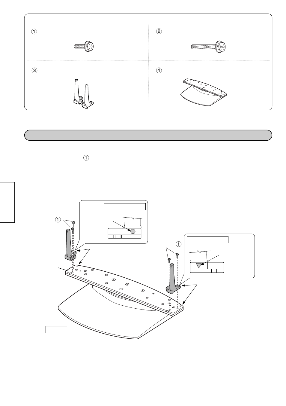 Fixez les supports verticaux, Montage-onderdelen | Panasonic Pedestal for Wide Plasma Display TY-ST50PX20 User Manual | Page 12 / 20