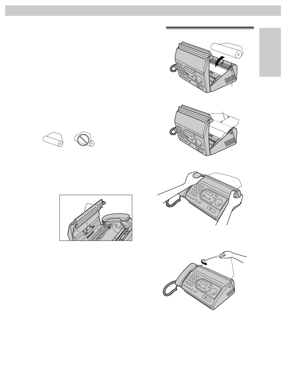 Installing the recording paper, Setup | Panasonic KX-FT31BX User Manual | Page 17 / 72