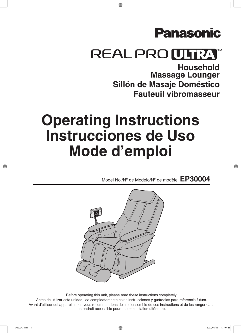 Panasonic EP30004 User Manual | 49 pages