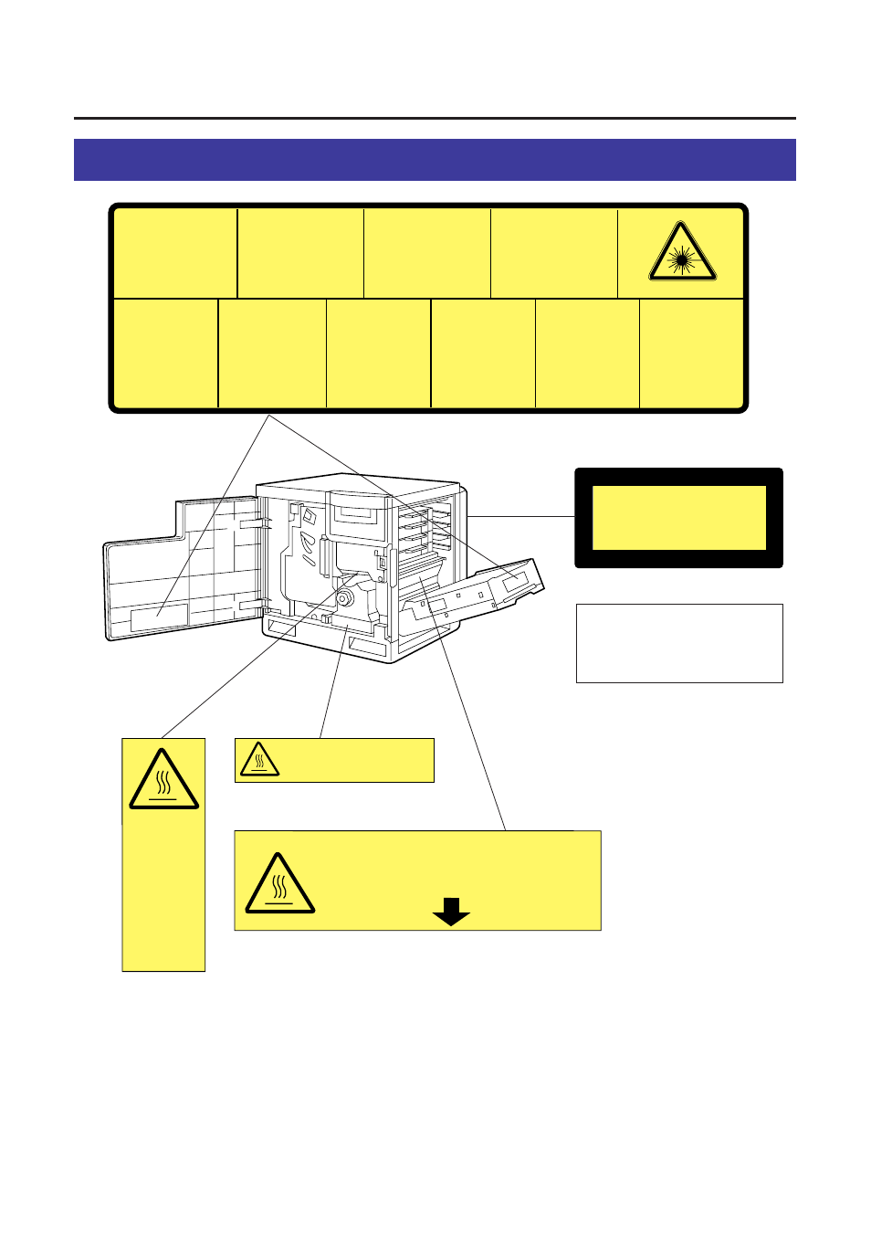 Caution labels, For your safety, Caution | Attention, Vorsicht, Atencion | Panasonic KX-PS8000 User Manual | Page 10 / 161