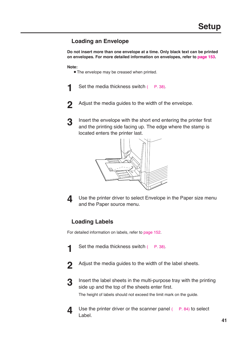 Setup | Panasonic KX-PS8000 User Manual | Page 41 / 161