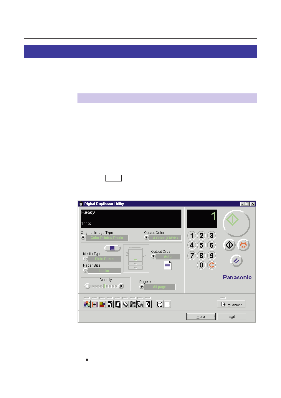 Duplicating documents, Using the digital duplicator utility, P. 77) | Basic operations | Panasonic KX-PS8000 User Manual | Page 77 / 161