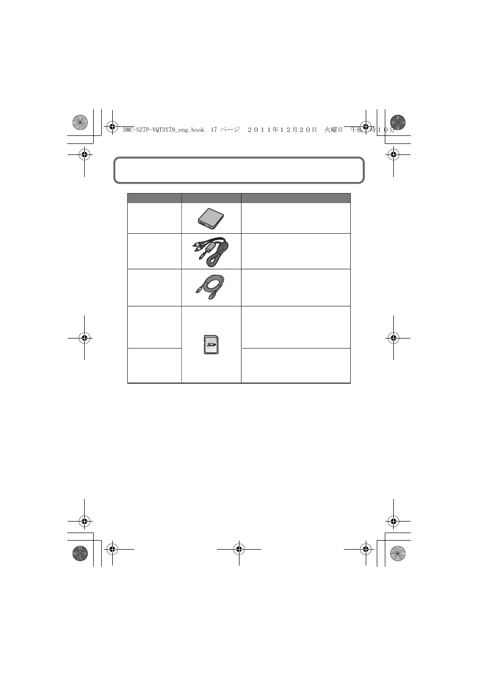 Digital camera accessory system | Panasonic DMC-SZ7 User Manual | Page 17 / 23