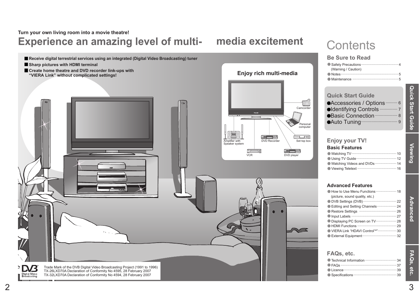 Panasonic Vieta TX-32LXD70A User Manual | Page 2 / 20