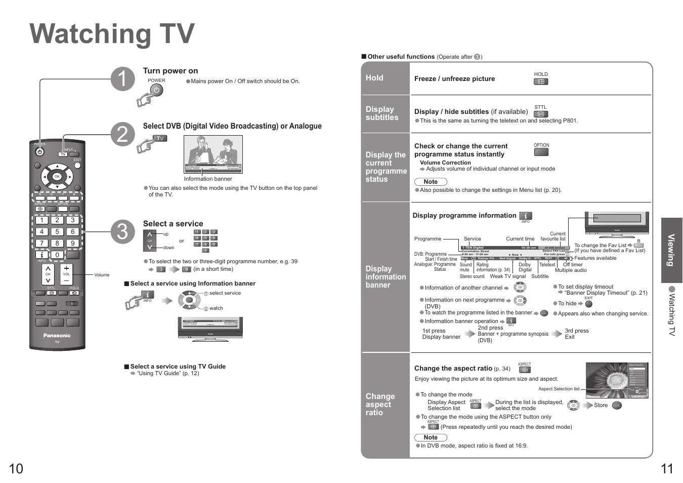 Watching tv | Panasonic Vieta TX-32LXD70A User Manual | Page 6 / 20