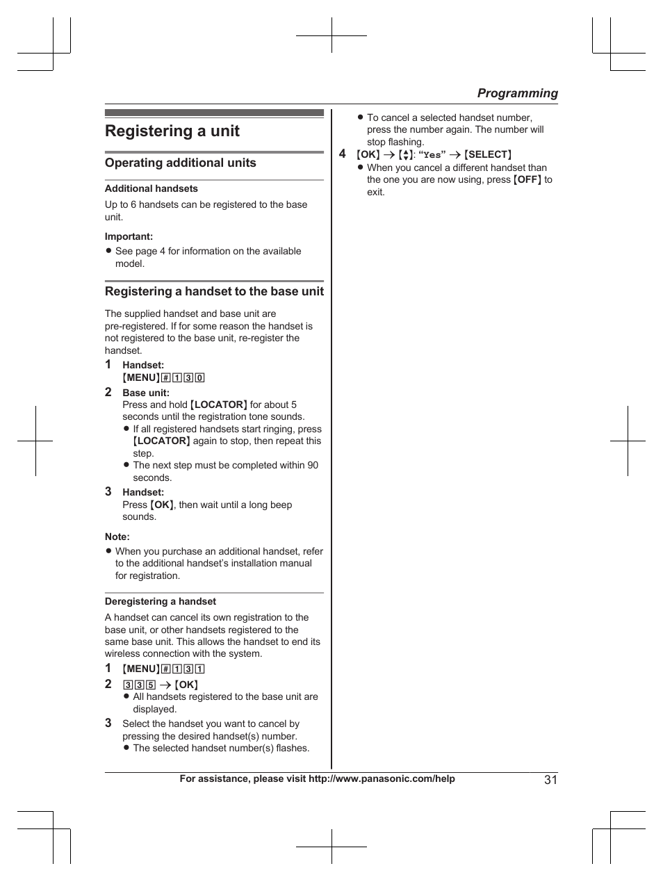 Registering a unit | Panasonic KX-TG9472 User Manual | Page 31 / 64