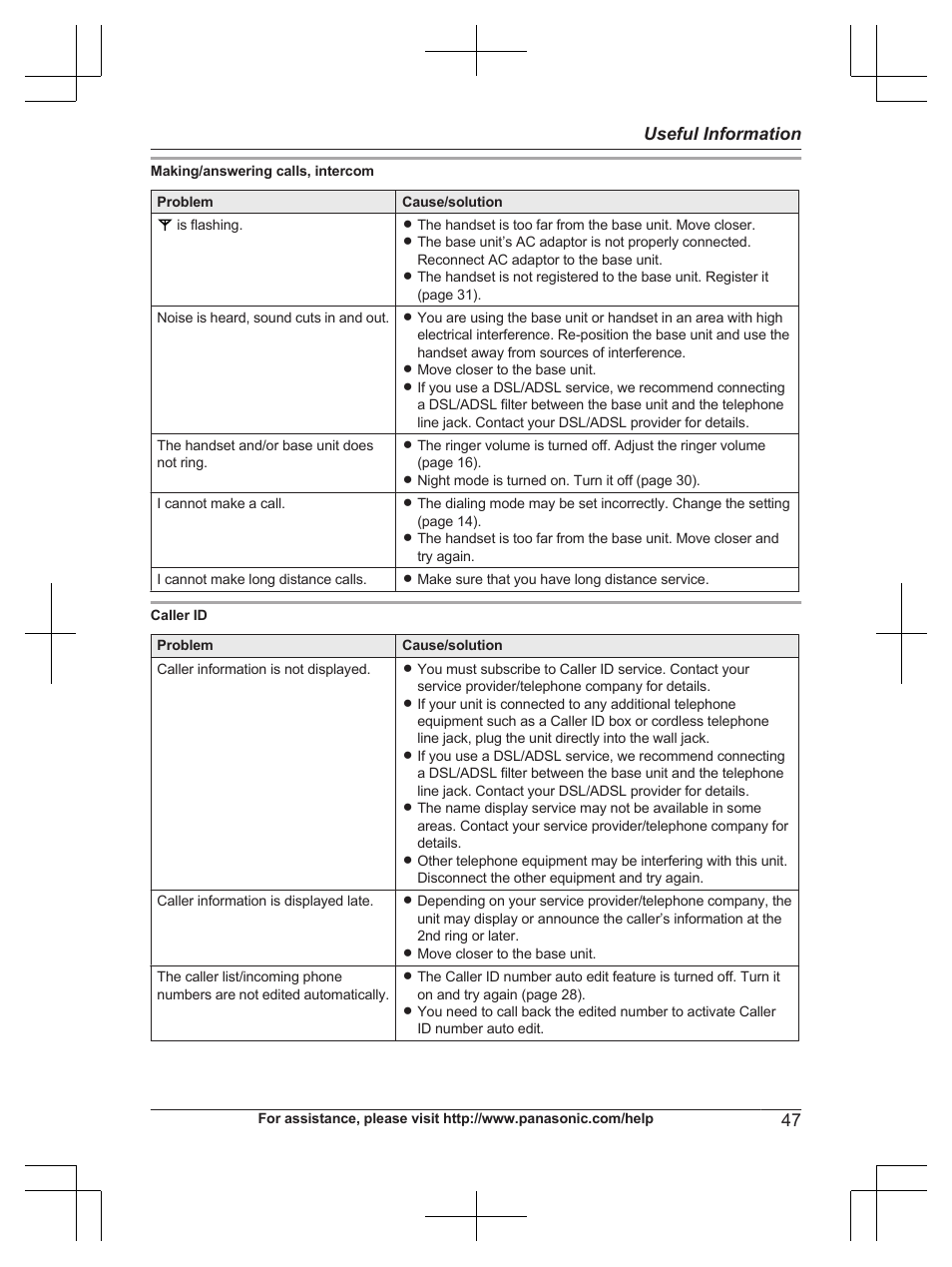 Panasonic KX-TG9472 User Manual | Page 47 / 64
