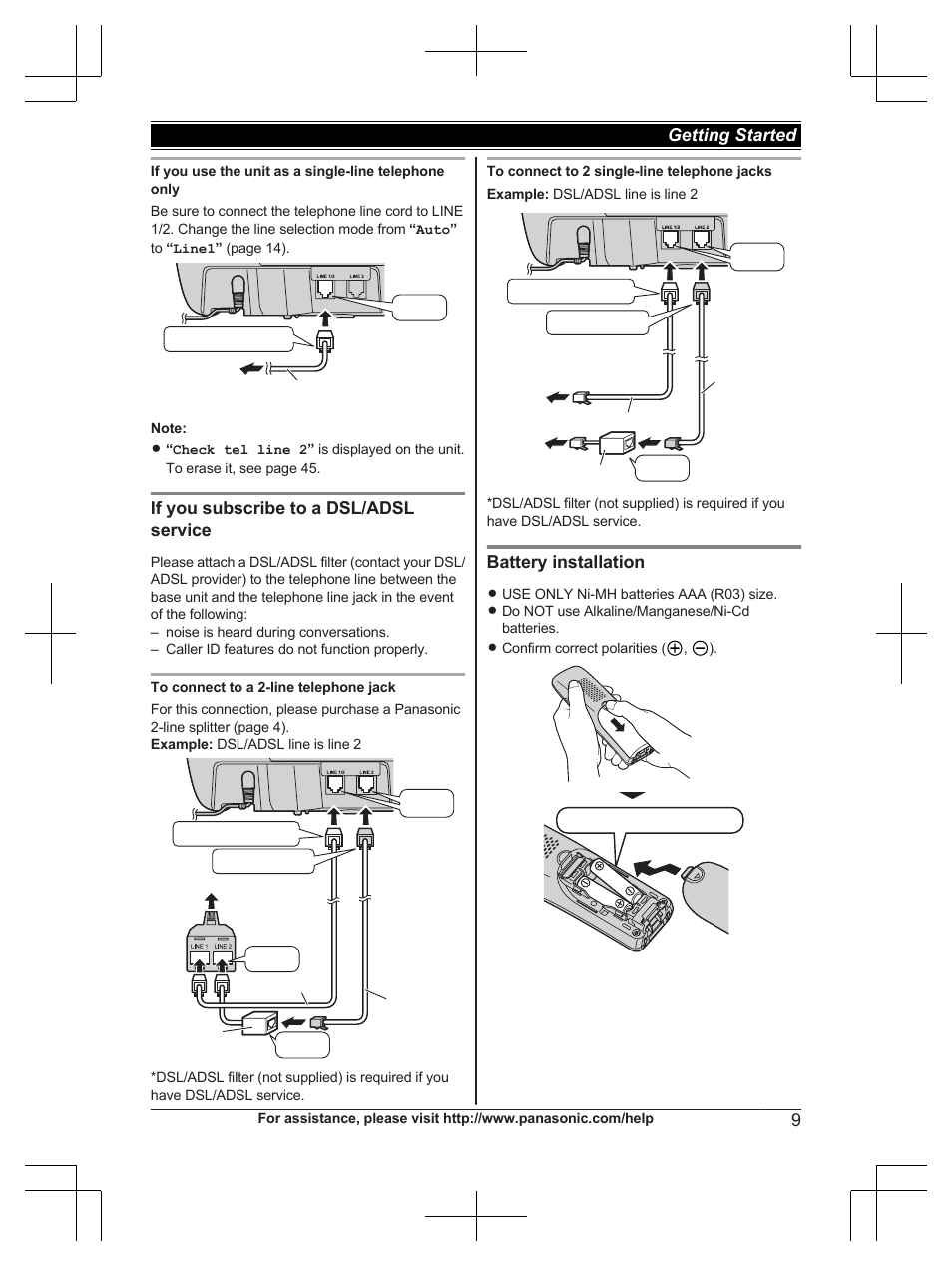 Panasonic KX-TG9472 User Manual | Page 9 / 64