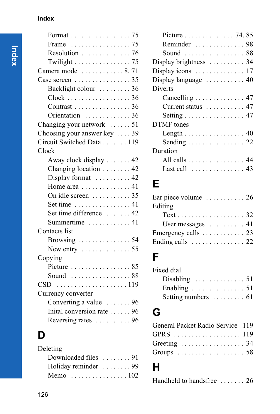 Panasonic P342i User Manual | Page 125 / 128