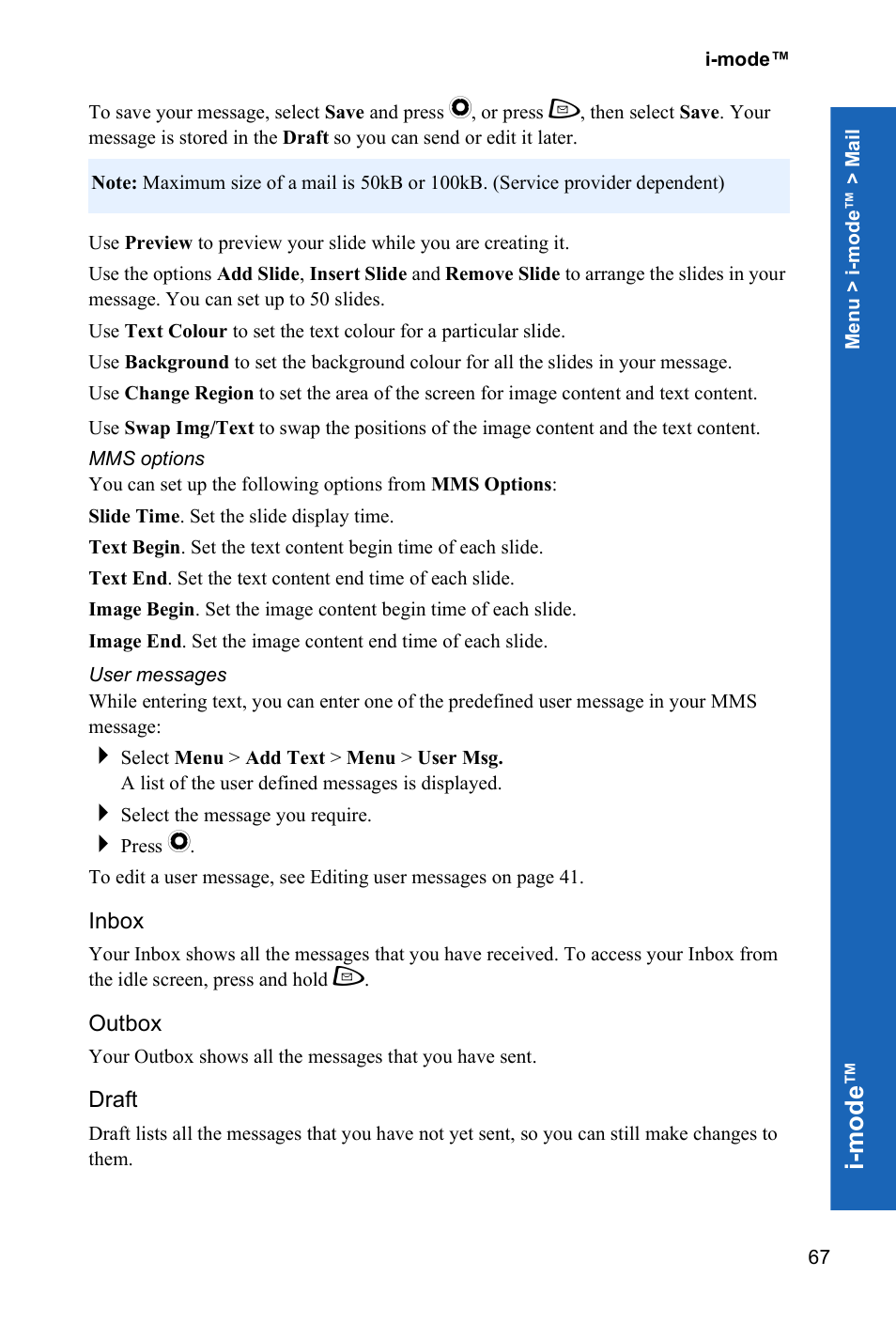 I-m ode | Panasonic P342i User Manual | Page 66 / 128