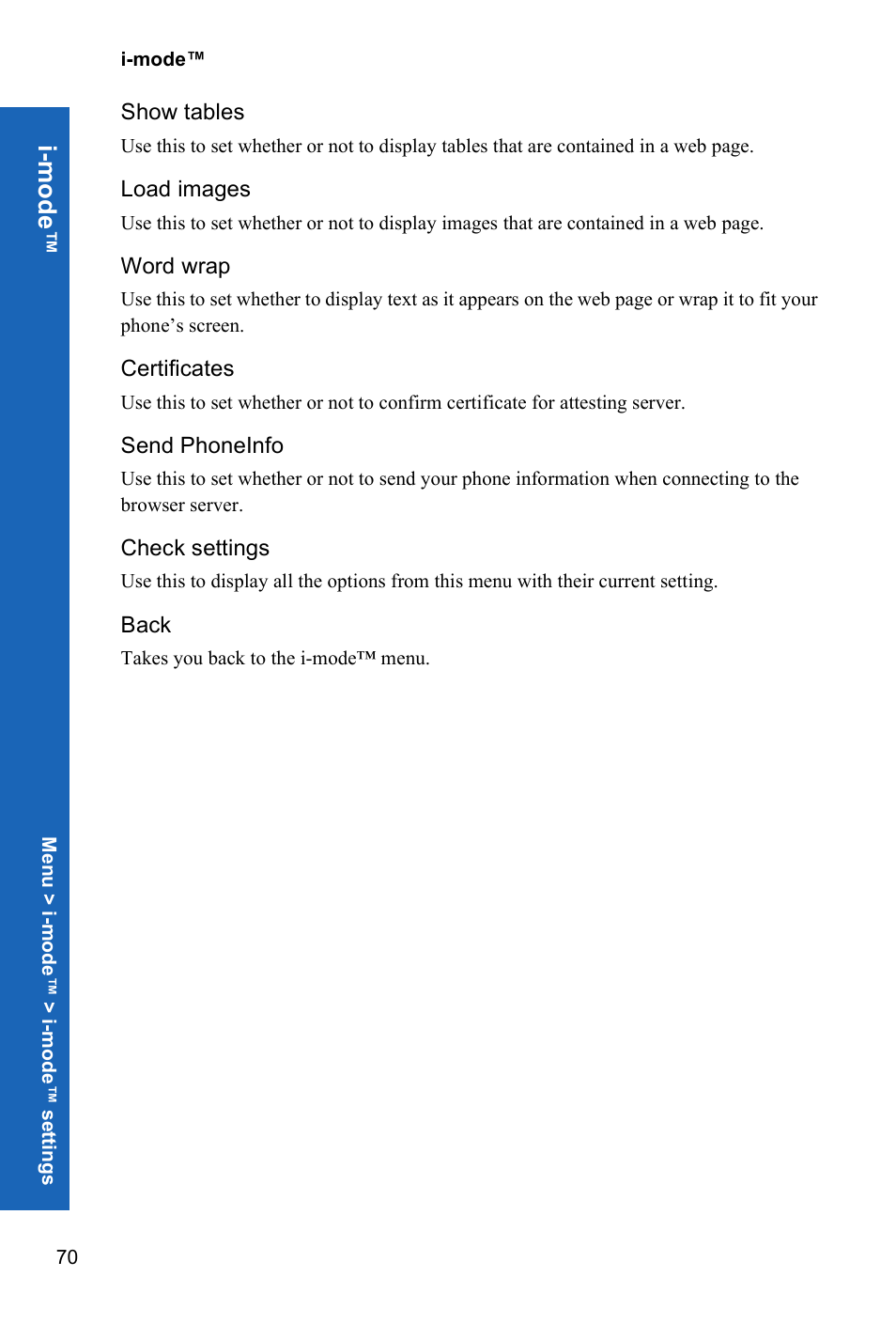 I-m ode | Panasonic P342i User Manual | Page 69 / 128