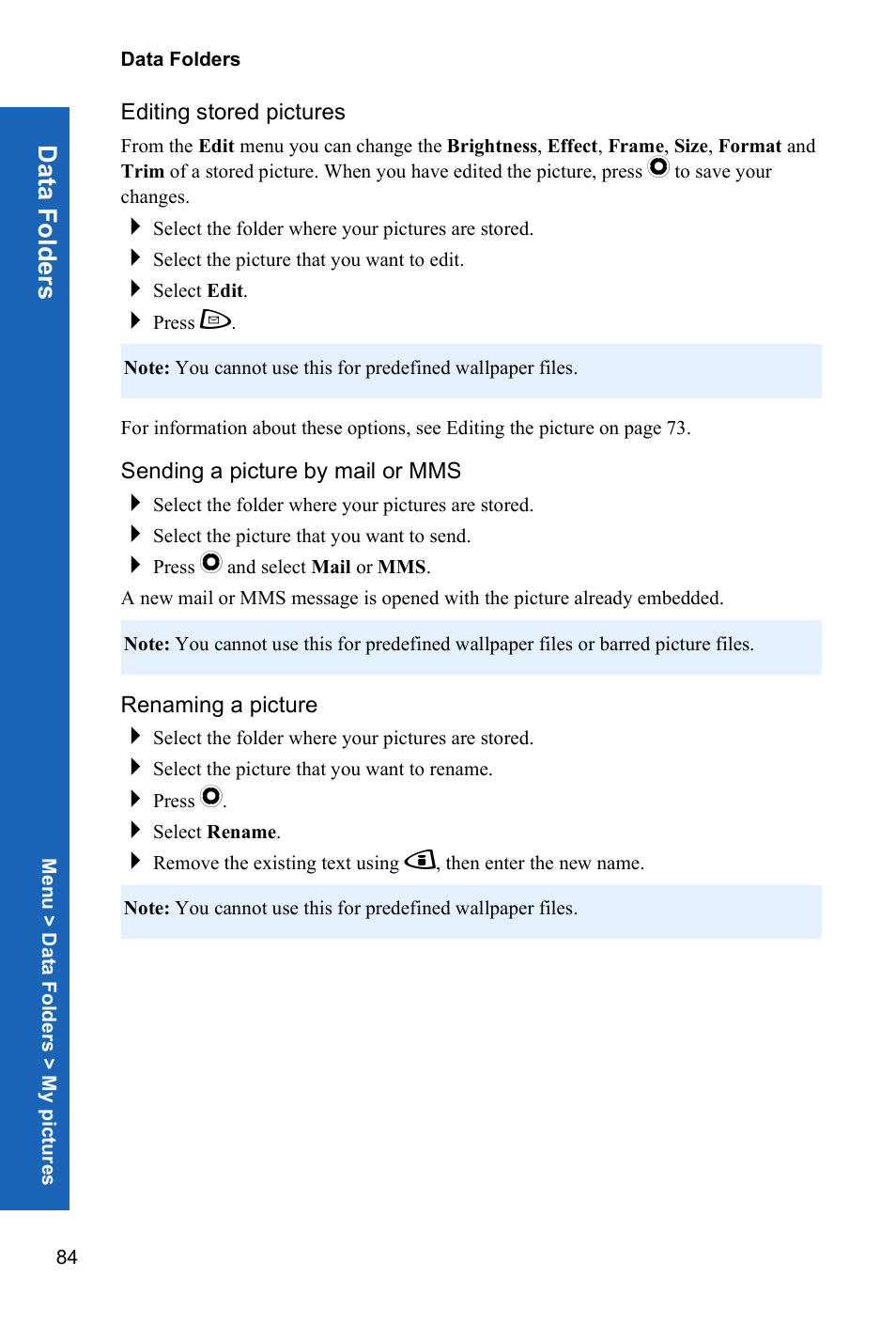 Data fold e rs | Panasonic P342i User Manual | Page 83 / 128