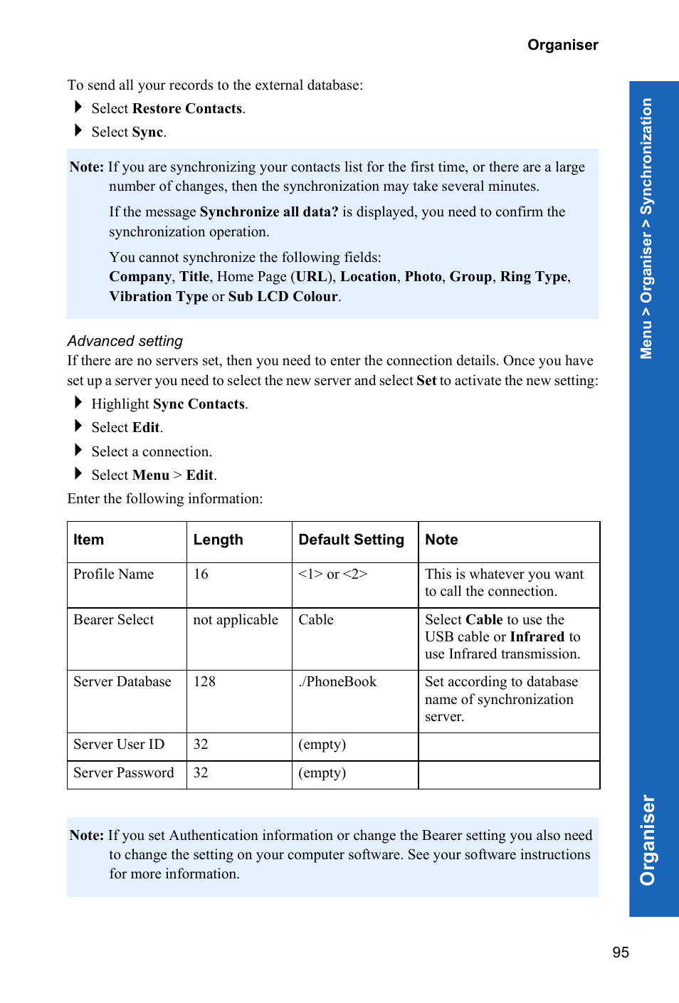 Org a n is er | Panasonic P342i User Manual | Page 94 / 128